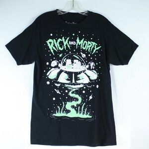 Rick and Morty Adult Swim Black Graphic T-Shirt Mens Size M‎
